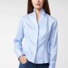 Van Laack Ireland | Van Laack Alice-Nos - Chalice Collar Blouse In Dab Structure Cotton H0PF0626