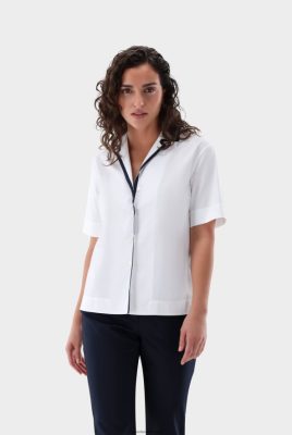 Van Laack Ireland | Van Laack Blouse With Camp Collar In Cotton Stretch H0PF06108