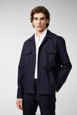 Van Laack Ireland | Van Laack Boxy Shirt Jacket In Stretch Cotton Blue H0PF06724