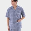 Van Laack Ireland | Van Laack Checked Poplin Short Pyjamas With Piping Details H0PF06782