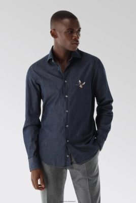 Van Laack Ireland | Van Laack Denim Shirt With Embroidery Tailor Fit H0PF06560
