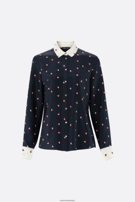 Van Laack Ireland | Van Laack Fitted Silk Blouse With Heart Print H0PF06106