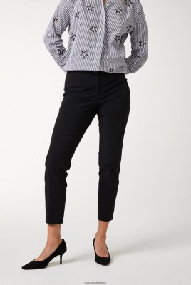 Van Laack Ireland | Van Laack Haila-Nos - Mid-Rise Straight-Leg Pants Slim Fit Back Pockets Elasticated-Waist Plain Cotton Polyamid Stretch Blend H0PF06274