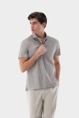 Van Laack Ireland | Van Laack Jersey Polo Shirt With Micro Print Made Of Swiss Cotton H0PF06672