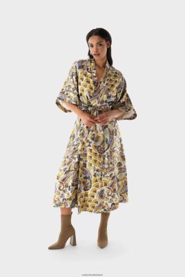 Van Laack Ireland | Van Laack Kimono Dress With Shiny Ornament Print H0PF06158