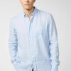 Van Laack Ireland | Van Laack Linen Shirt With A Button-Down Collar Blue H0PF06490