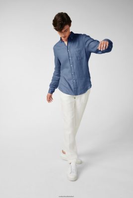 Van Laack Ireland | Van Laack Linen Shirt With A Button-Down Collar Blue H0PF06500