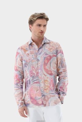 Van Laack Ireland | Van Laack Linen Shirt With Paisley Print Tailor Fit H0PF06504