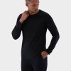 Van Laack Ireland | Van Laack Longsleeve Swiss Cotton Jersey Crew Neck T-Shirt Black H0PF06702