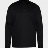 Van Laack Ireland | Van Laack Longsleeve Swiss Cotton Jersey Poloshirt Black H0PF06694