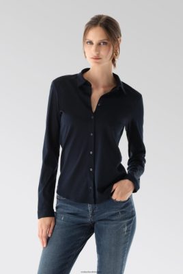 Van Laack Ireland | Van Laack Malis-Sv - Longsleeve Shirtblouse In Swiss Cotton Jersey H0PF0666