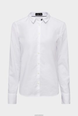 Van Laack Ireland | Van Laack Oxford Shirt Blouse With Contrast Details White H0PF0642