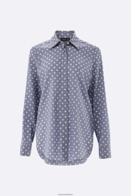 Van Laack Ireland | Van Laack Shirt Blouse In Silk With Dot Print H0PF06116