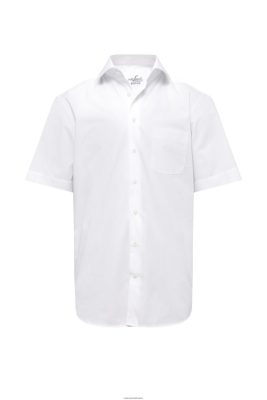 Van Laack Ireland | Van Laack Short Sleeved Twill Shirt Comfort Fit White H0PF06630
