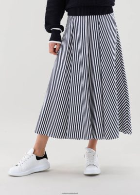 Van Laack Ireland | Van Laack Skirt In Cotton Stretch With Stripe Pattern H0PF06154