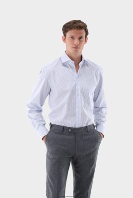 Van Laack Ireland | Van Laack Small-Checked Twill Business Shirt Comfort Fit H0PF06324