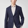 Van Laack Ireland | Van Laack Structured Jacket In Simple Wool With Modern Peak Lapels Blue H0PF06644
