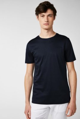 Van Laack Ireland | Van Laack Swiss Cotton Jersey Crew Neck T-Shirt Navy H0PF06718