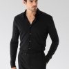 Van Laack Ireland | Van Laack Swiss Cotton Jersey Shirt Slim Fit Black H0PF06464