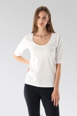 Van Laack Ireland | Van Laack Urban Jersey Wide Neck T-Shirt White H0PF06222