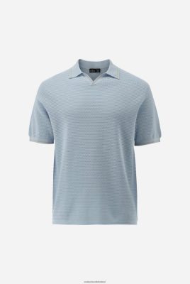 Van Laack Ireland | Van Laack V-Neck Polo In Mesh Structure With Contrast Collar H0PF06684