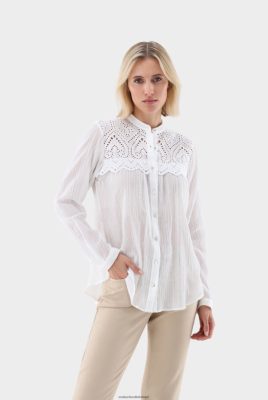 Van Laack Outlet Ireland | Van Laack Blouse With Embroidery And Jacquard Stripes H0PF0677