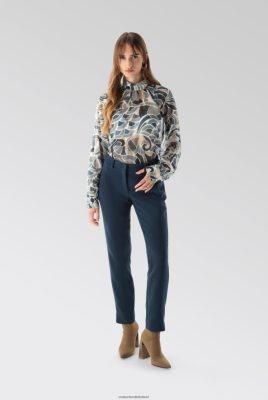 Van Laack Outlet Ireland | Van Laack Blouse With Ornamental Print H0PF06131