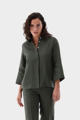 Van Laack Outlet Ireland | Van Laack Boxy Linen Blouse With Lace Inserts H0PF0687