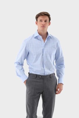 Van Laack Outlet Ireland | Van Laack Checked Twill Shirt Comfort Fit H0PF06413