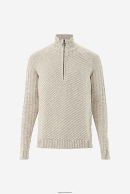 Van Laack Outlet Ireland | Van Laack Cotton Zip Troyer In Diagonal Structure H0PF06649