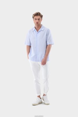 Van Laack Outlet Ireland | Van Laack Fine Striped Short Sleeved Cotton Seersucker Shirt H0PF06515