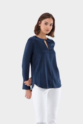 Van Laack Outlet Ireland | Van Laack Fitted Slip-On Blouse In Stretch Silk Satin H0PF0621
