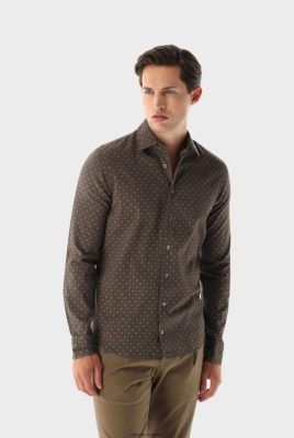 Van Laack Outlet Ireland | Van Laack Geometric-Printed Twill Shirt H0PF06565