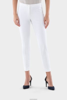 Van Laack Outlet Ireland | Van Laack Haila-Nos - Mid-Rise Straight-Leg Pants Slim Fit Back Pockets Elasticated-Waist Plain Cotton Polyamid Stretch Blend H0PF06261