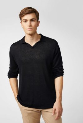 Van Laack Outlet Ireland | Van Laack Kinitted V-Neck Polo In Linen Blend H0PF06691