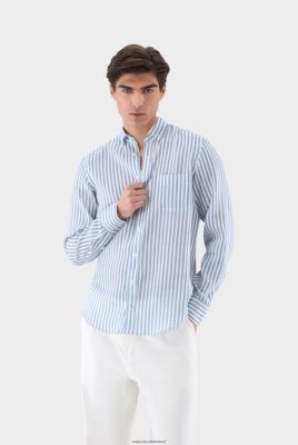 Van Laack Outlet Ireland | Van Laack Linen Stripe Print Shirt Tailor Fit H0PF06509