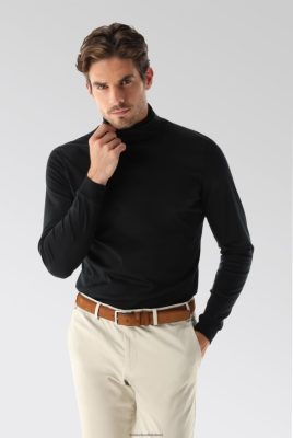 Van Laack Outlet Ireland | Van Laack Longsleeve Swiss Cotton Jersey Crew Neck T-Shirt Black H0PF06667