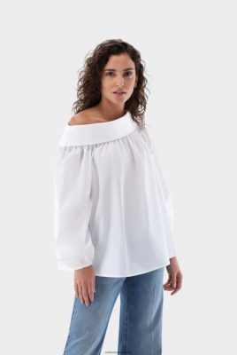 Van Laack Outlet Ireland | Van Laack One Shoulder Blouse In Cotton Batiste H0PF0691