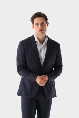 Van Laack Outlet Ireland | Van Laack Pin-Striped Blazer With Patch Pockets H0PF06641