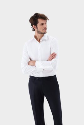 Van Laack Outlet Ireland | Van Laack Plain Cotton Stretch Poplin Shirt H0PF06387