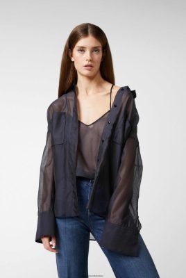 Van Laack Outlet Ireland | Van Laack Plain Viscose Top Blue H0PF06251