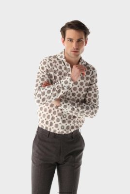 Van Laack Outlet Ireland | Van Laack Shirt Slim Fit With Medallion Print H0PF06581