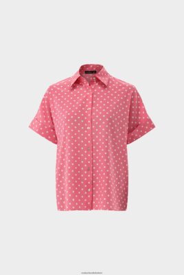 Van Laack Outlet Ireland | Van Laack Short Sleeved Blouse In Silk With Dot Print H0PF06125