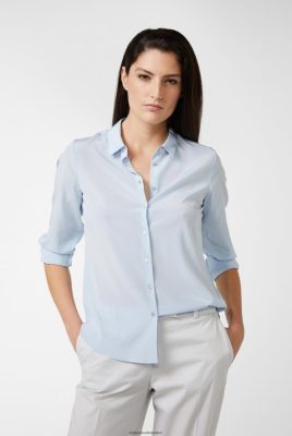 Van Laack Outlet Ireland | Van Laack Silk Shirt Blouse Blau H0PF0649