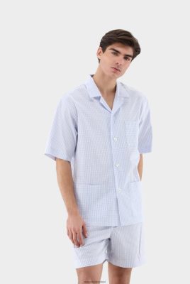 Van Laack Outlet Ireland | Van Laack Small-Checked Twill Short Pyjamas H0PF06783