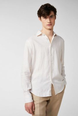 Van Laack Outlet Ireland | Van Laack Striped Linen Shirt Offwhite H0PF06489