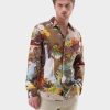 Van Laack Outlet Ireland | Van Laack Structured Cotton-Voile Shirt With Print H0PF06523