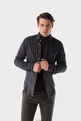 Van Laack Outlet Ireland | Van Laack Structured Shirt With Stripes Slim Fit H0PF06589