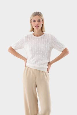 Van Laack Outlet Ireland | Van Laack T-Shirt In Lightweight Summer Wool Cable Knit H0PF06181