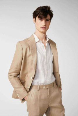 Van Laack Outlet Ireland | Van Laack Textured Linen Jacket Beige H0PF06645